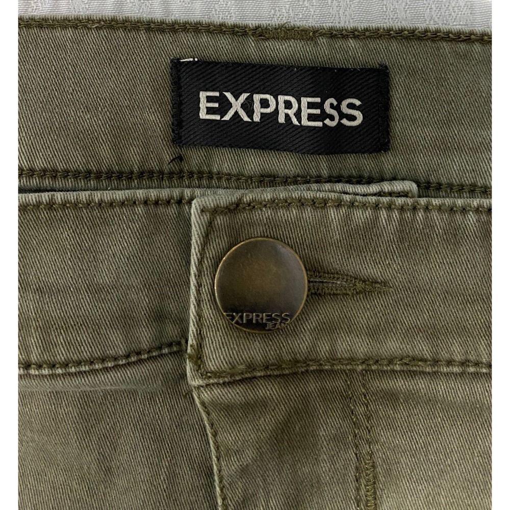 Express Legging Mid Rise Olive Green Women's Size 12 R‎ Stretch Pants - Picture 3 of 9